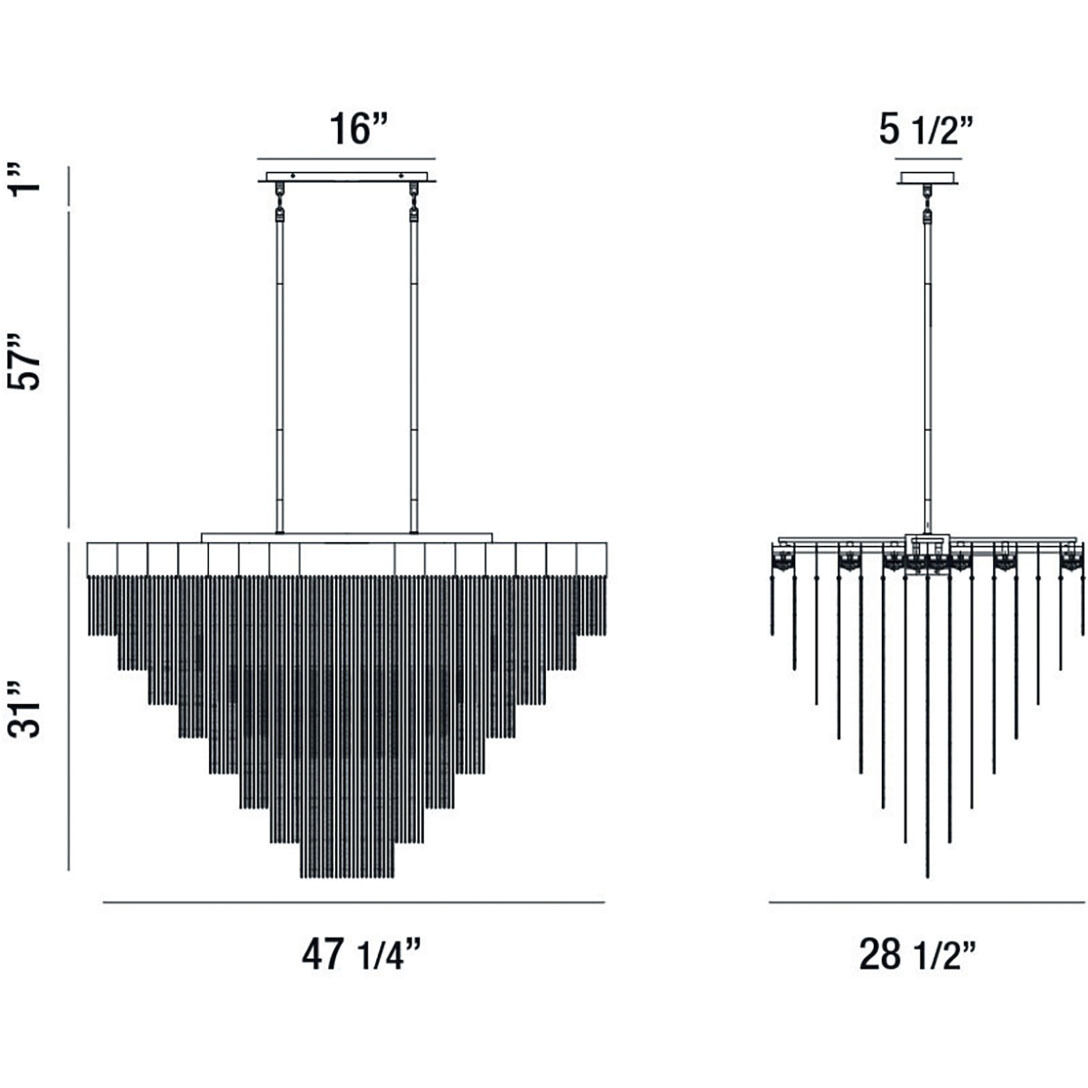Bloomfield LED 28.5 inch Gold Chandelier Ceiling Light