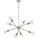 Module 8 Light 22 inch Satin Nickel Chandelier Ceiling Light