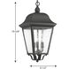 Kiawah 3 Light 10 inch Textured Black Outdoor Hanging Lantern, Design Series