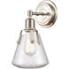 Luna 1 Light 7 inch Satin Nickel Bath Vanity Light Wall Light