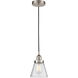 Edison Cone 1 Light 6 inch Brushed Satin Nickel Mini Pendant Ceiling Light