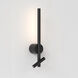Baton 4.43 inch Matte Black Interior Combination Reader Wall Light