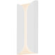 Folds LED 14 inch Textured White Indoor-Outdoor Sconce, Inside-Out
