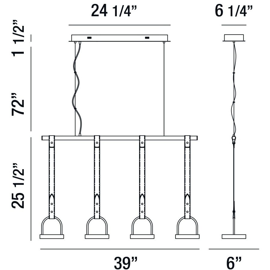 Lappin LED 6 inch Chrome Chandelier Ceiling Light