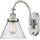 Franklin Restoration Cone LED 8 inch Brushed Satin Nickel Sconce Wall Light in Seedy Glass