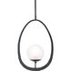 Corfu 1 Light 12.5 inch Black Matte Hammered Pendant Ceiling Light