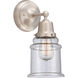 Aditi Canton 1 Light 6 inch Brushed Satin Nickel Sconce Wall Light, Aditi