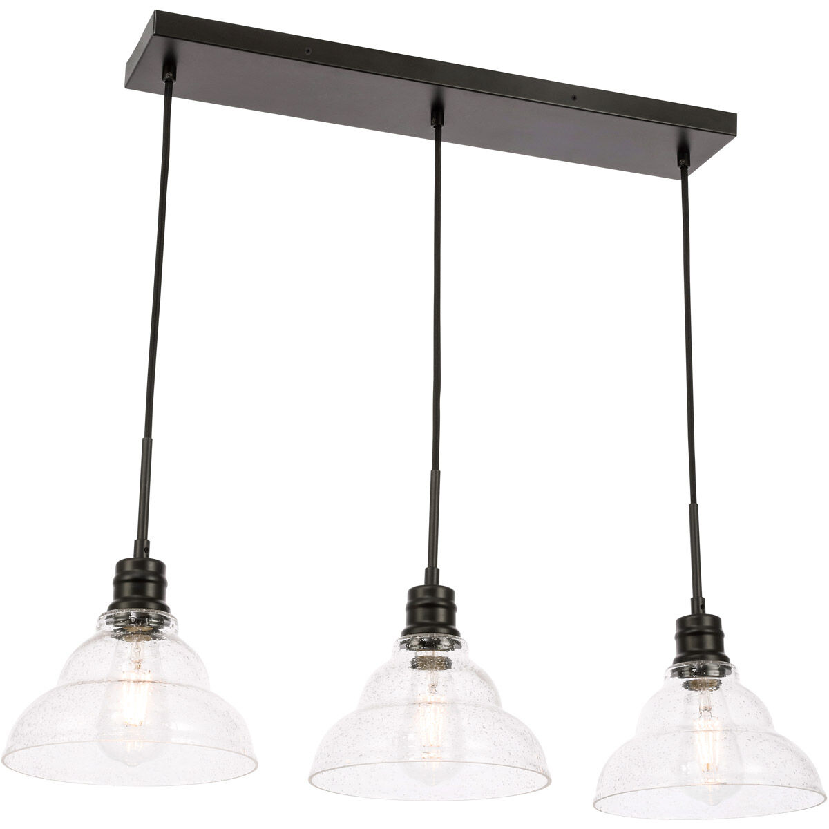 Clive 3 Light 35 inch Black Pendant Ceiling Light