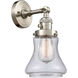 Franklin Restoration Bellmont 1 Light 7 inch Brushed Satin Nickel Sconce Wall Light in Seedy Glass, Franklin Restoration
