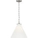 Thomas O'Brien Katie6 1 Light 15.75 inch Polished Nickel Conical Pendant Ceiling Light in White Glass