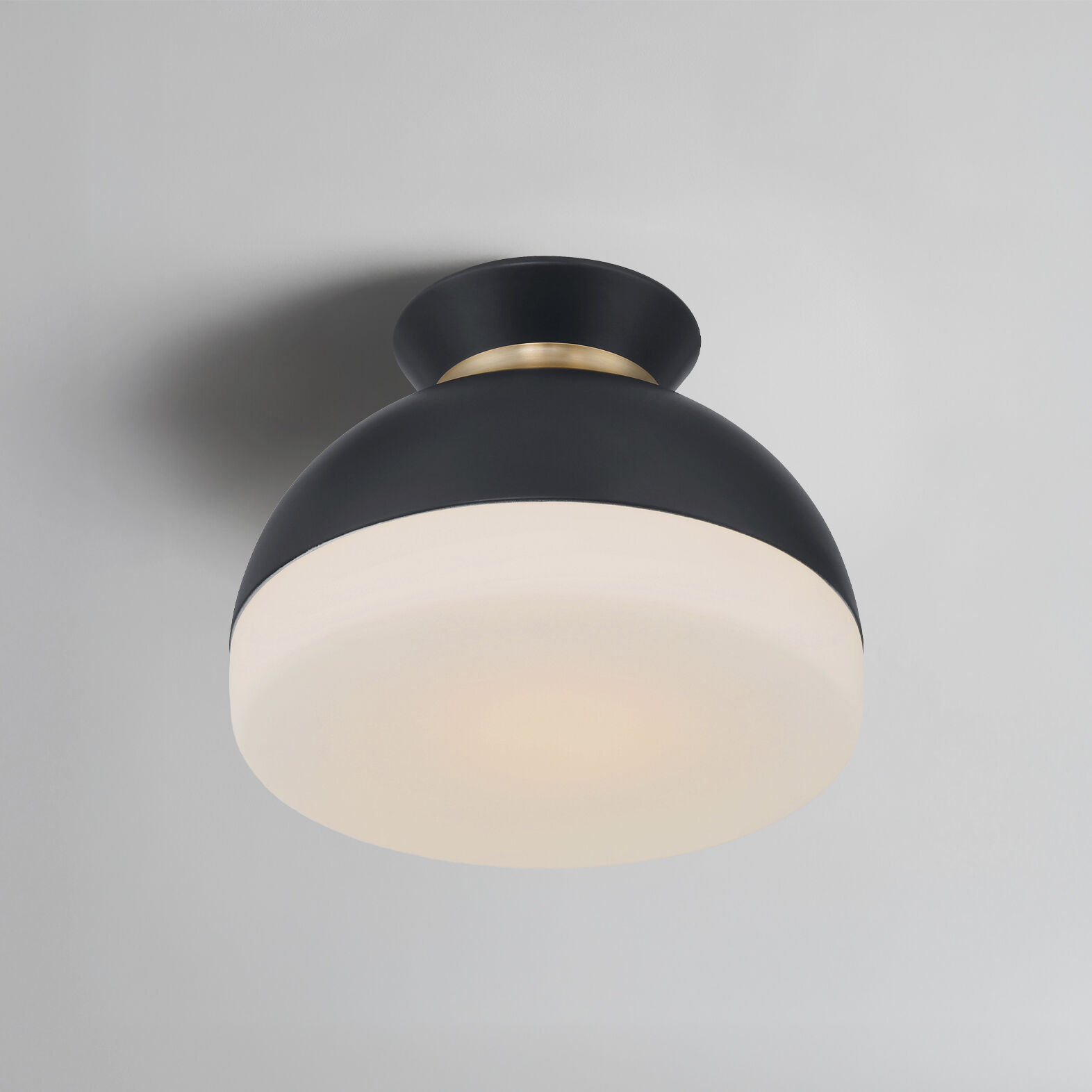 Gidget 1 Light 10.25 inch Matte Black and Vibrant Gold Flush Ceiling Light