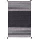 Trenza 90 X 60 inch Black and Gray Area Rug, Cotton and Chenille
