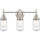Caden 3 Light 23 inch Satin Nickel Bath Vanity Light Wall Light in Seedy Glass