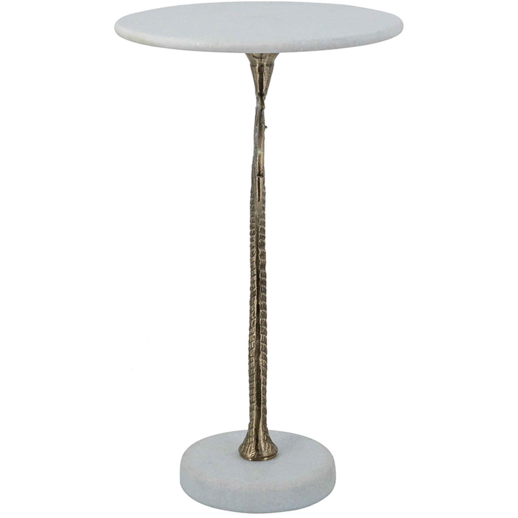 Anita 24 X 14 inch Gold and White Side Table
