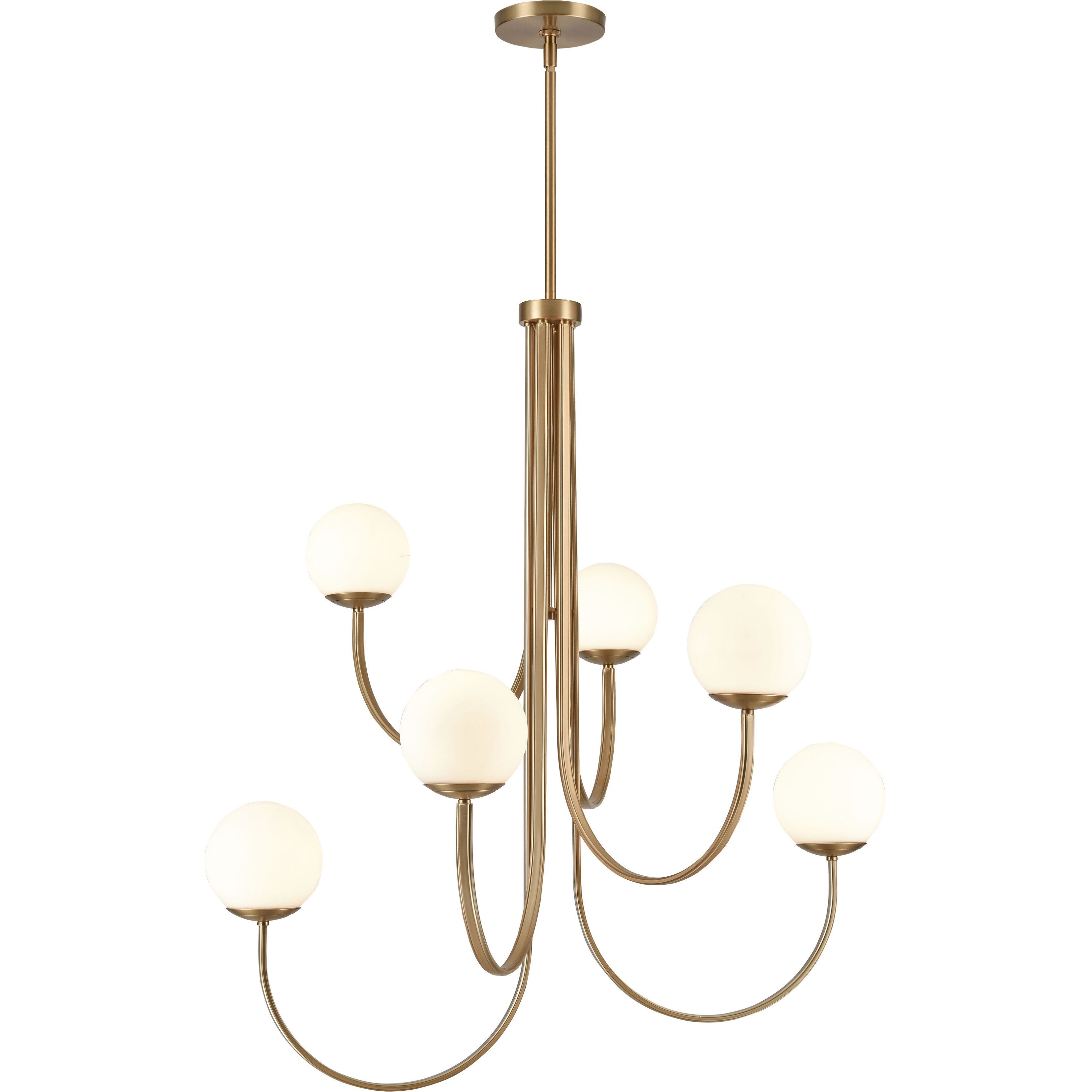 Caroline 6 Light 36 inch Brushed Gold Chandelier Ceiling Light