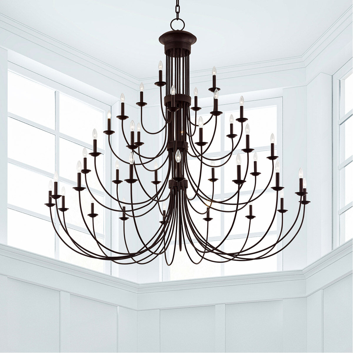 Estate 38 Light 72 inch Bronze Grand Foyer Chandelier Ceiling Light