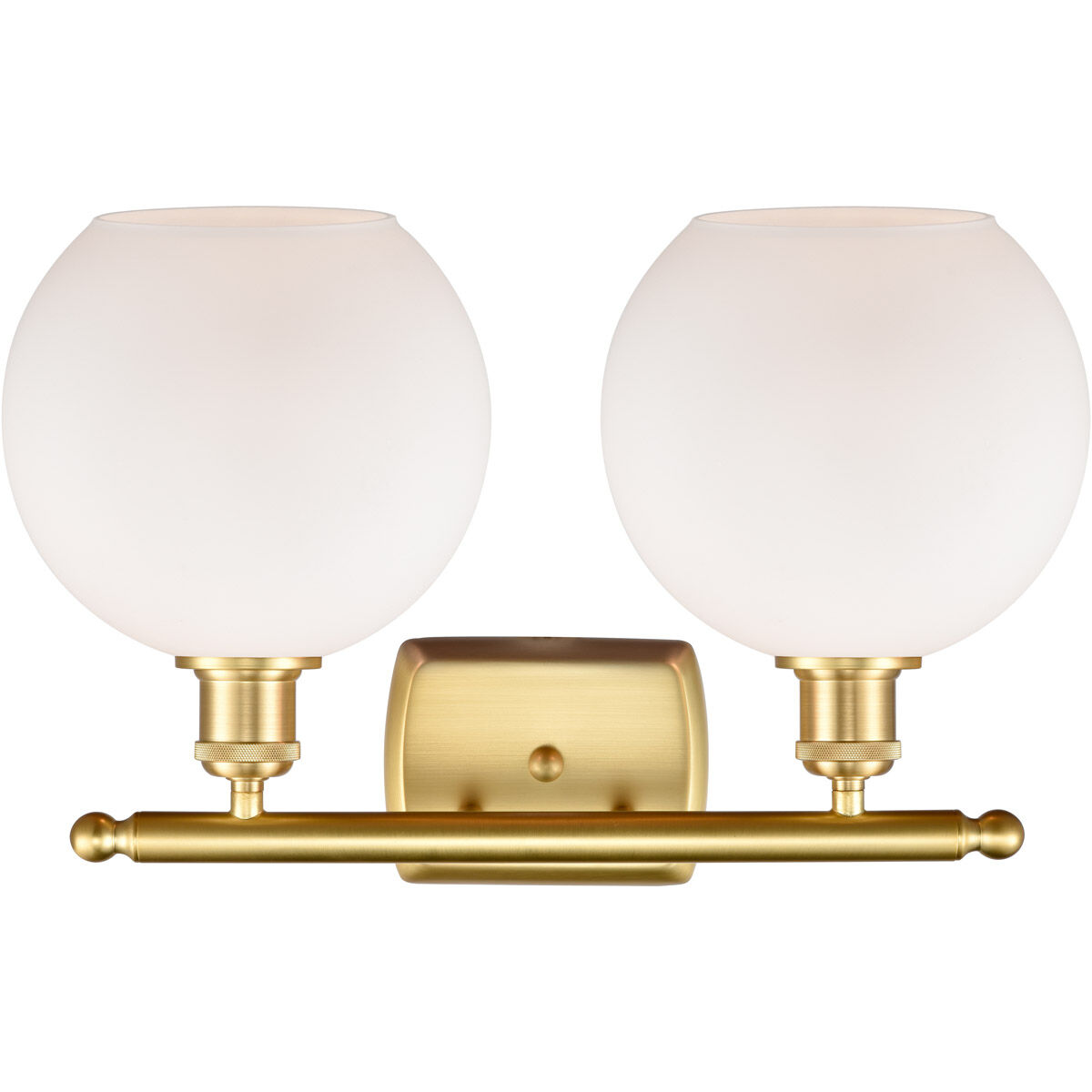 Ballston Athens LED 16 inch Satin Gold Bath Vanity Light Wall Light in Matte White Glass, Ballston