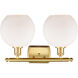 Ballston Athens LED 16 inch Satin Gold Bath Vanity Light Wall Light in Matte White Glass, Ballston