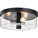 Clarksville 15 inch Matte Black Flush Mount Ceiling Light