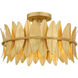 Liza 3 Light 16 inch Gold Leaf Semi-Flush Mount Ceiling Light, Medium