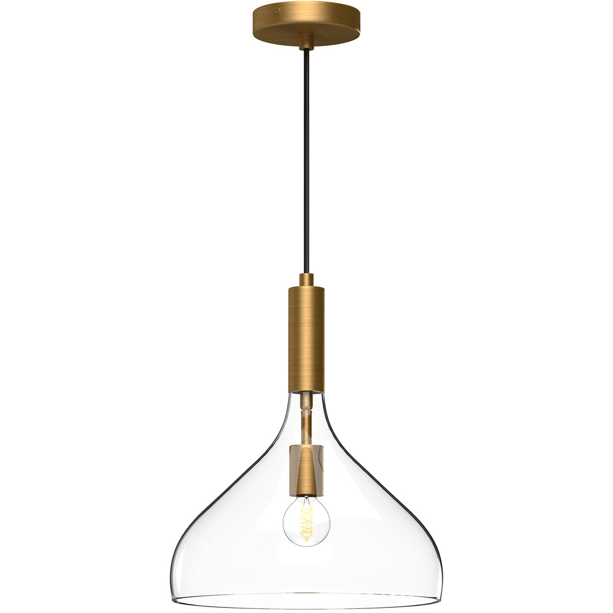 Alora Mood Belleview Pendant Ceiling Light in Aged Gold, Clear Glass