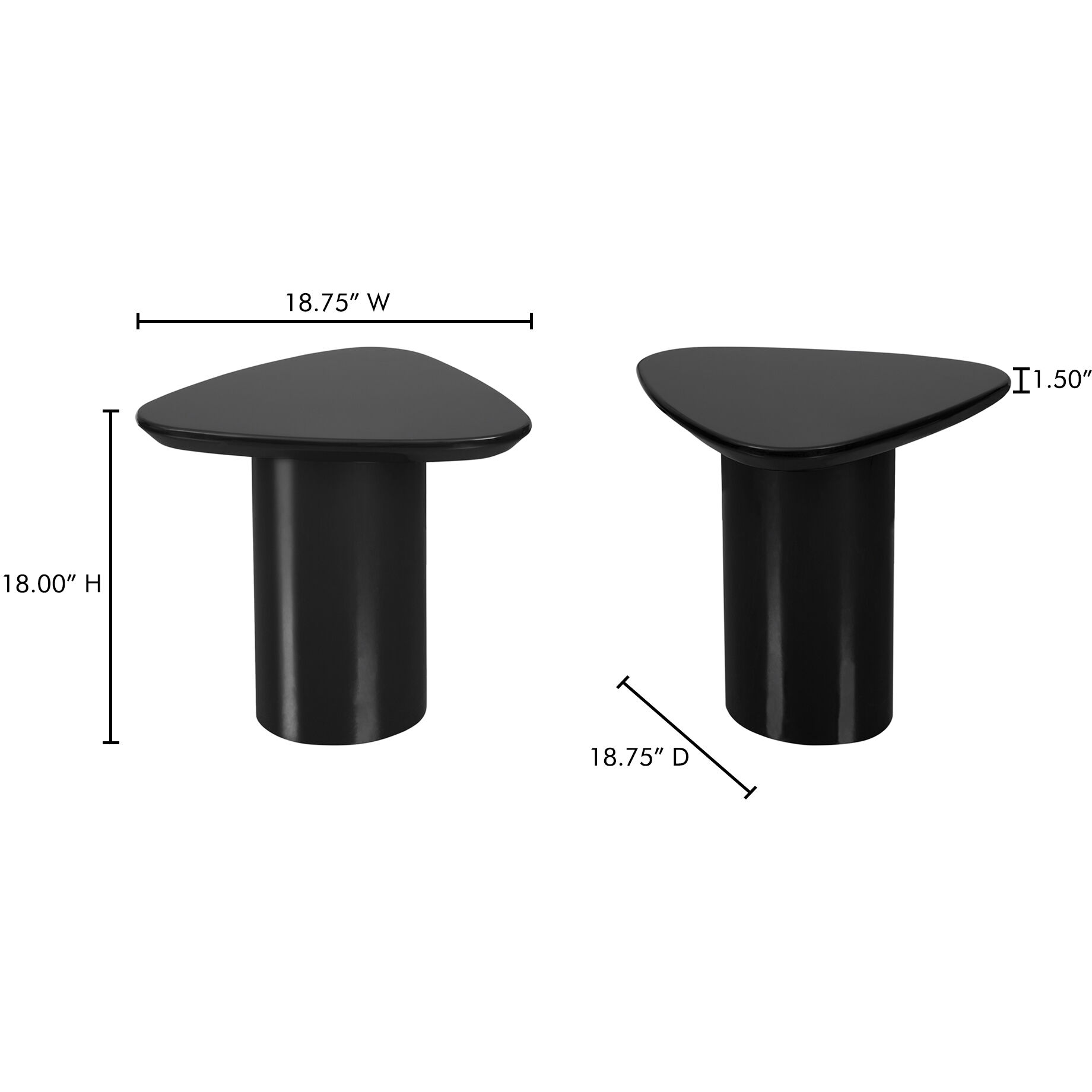 Eden 18.75 X 18.75 inch Black Accent Table
