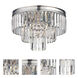 Palacial 3 Light 19 inch Polished Chrome Semi Flush Mount Ceiling Light