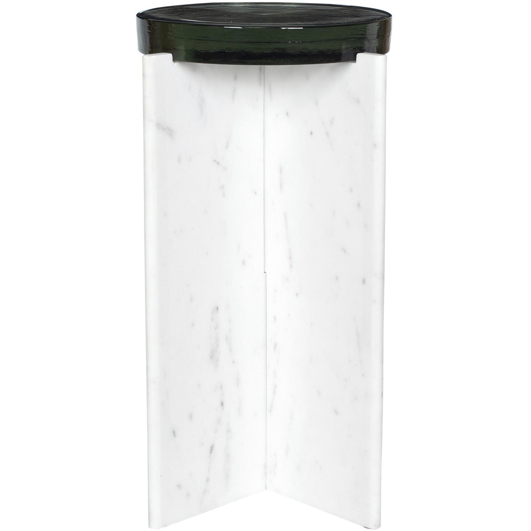 Olina 22 X 14 inch White Marble and Glass Outdoor Accent Table