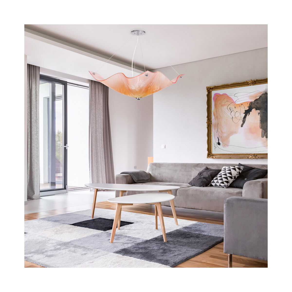 Water Lily 3 Light 30 inch Chrome Chandelier Ceiling Light, Private Events