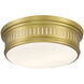 Velune 2 Light 14 inch Vintage Brass Flush Mount Ceiling Light