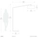 Stretch 87 inch 9 watt Red Arc Floor Lamp Portable Light in Red Linen