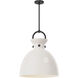 Alora Mood Waldo 1 Light 18 inch Matte Black Pendant Ceiling Light in Glossy Opal Glass