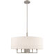 Meridian 6 Light 24 inch Brushed Nickel Pendant Chandelier Ceiling Light