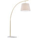 Cloister 87 inch 75 watt Antique Brass and White Floor Lamp Portable Light, Large