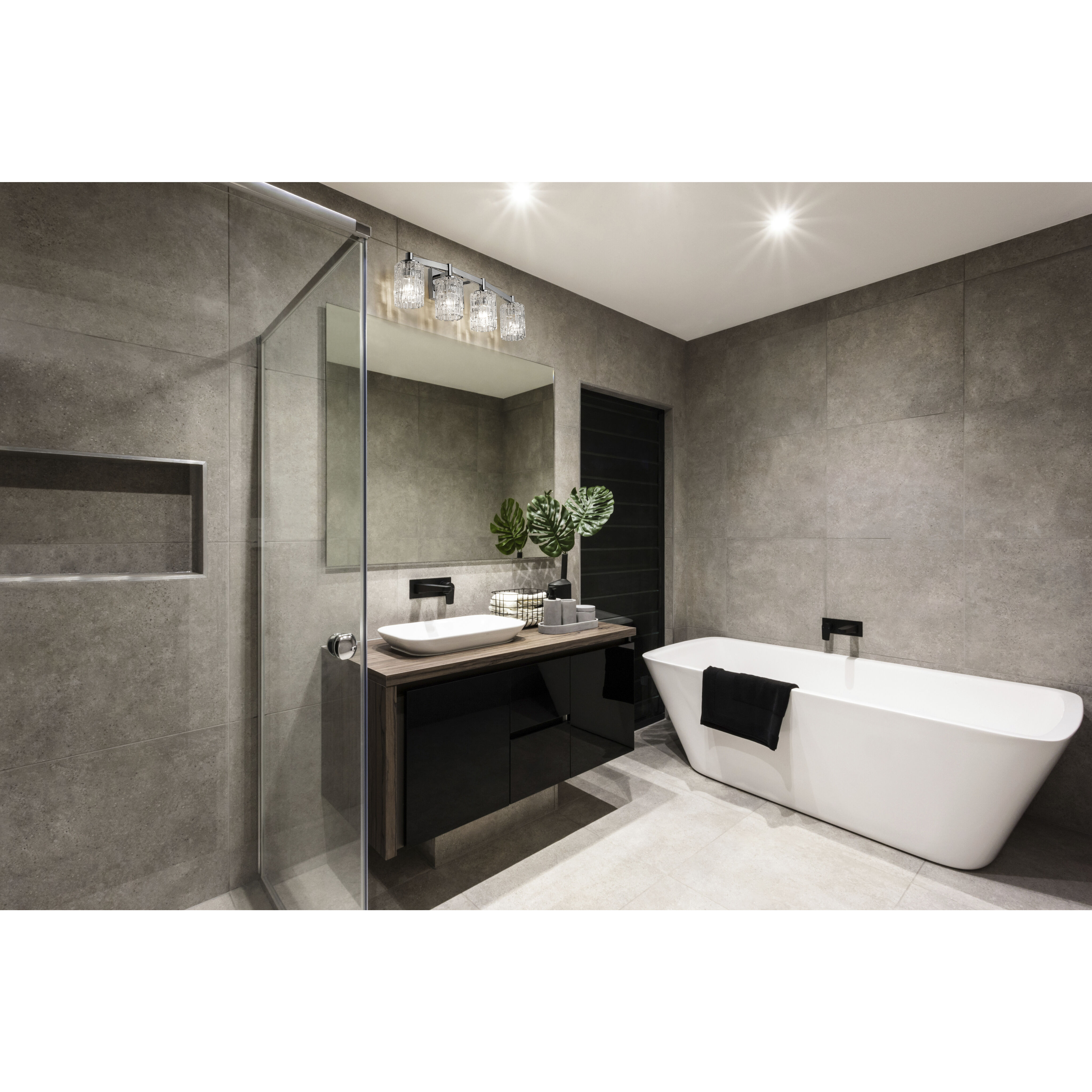 Aubrey 4 Light 31.5 inch Chrome Vanity Wall Light