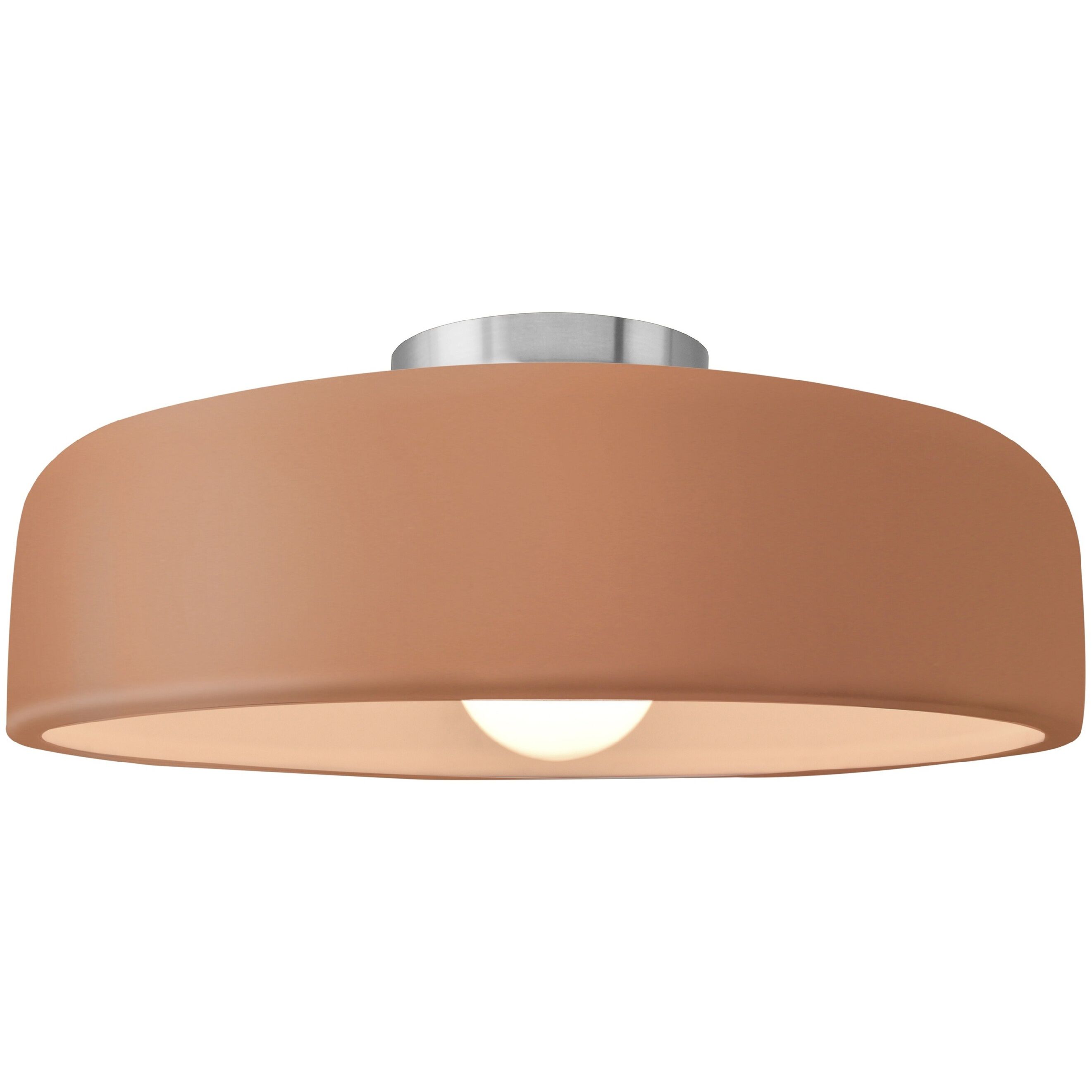 Radiance Collection - Spire 1 Light 13 inch Adobe and Brushed Nickel Semi-Flush Ceiling Light in Replaceable Bulb, 13W x 6H, Form+Finish+Function