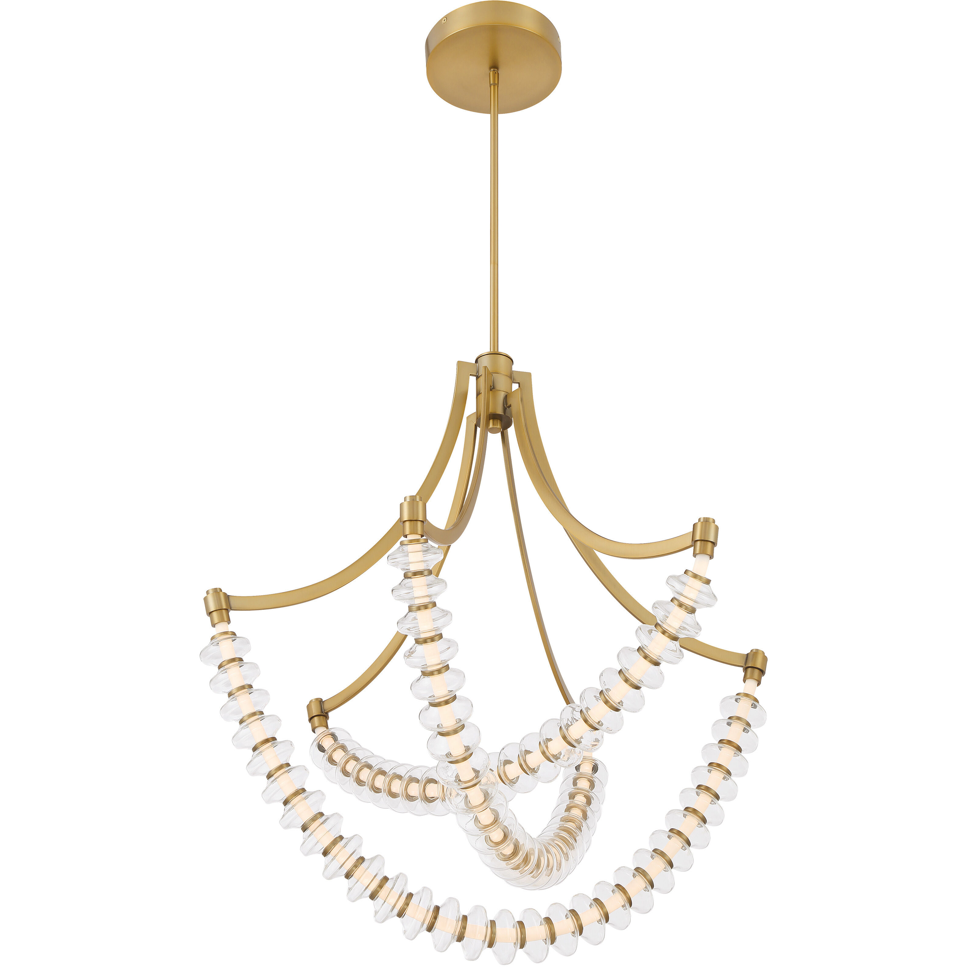Pearl LED 29.25 inch Legacy Brass Chandelier Ceiling Light
