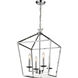 Canada 4 Light 17 inch Shiny Nickel Chandelier Ceiling Light, Candle Light