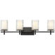 Grayson 4 Light 31 inch Matte Black Vanity Wall Light