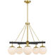 Allie 5 Light 28 inch Black/Satin Brass Chandelier Ceiling Light