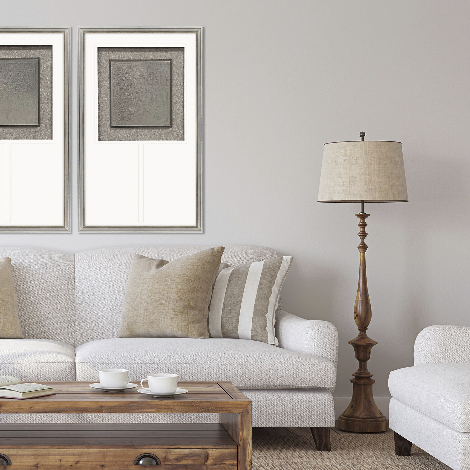 Kingston Metallic and Gray and Beige Framed Art, The Studio