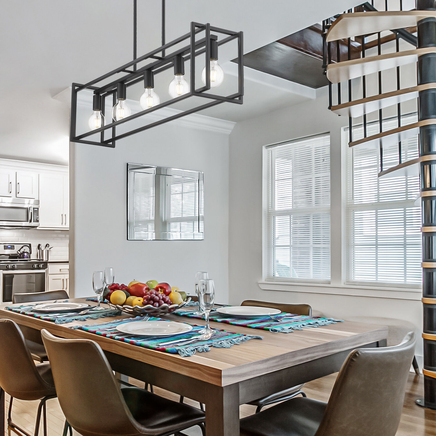 Tribeca Island Light Ceiling Light in Matte Black/Matte Black