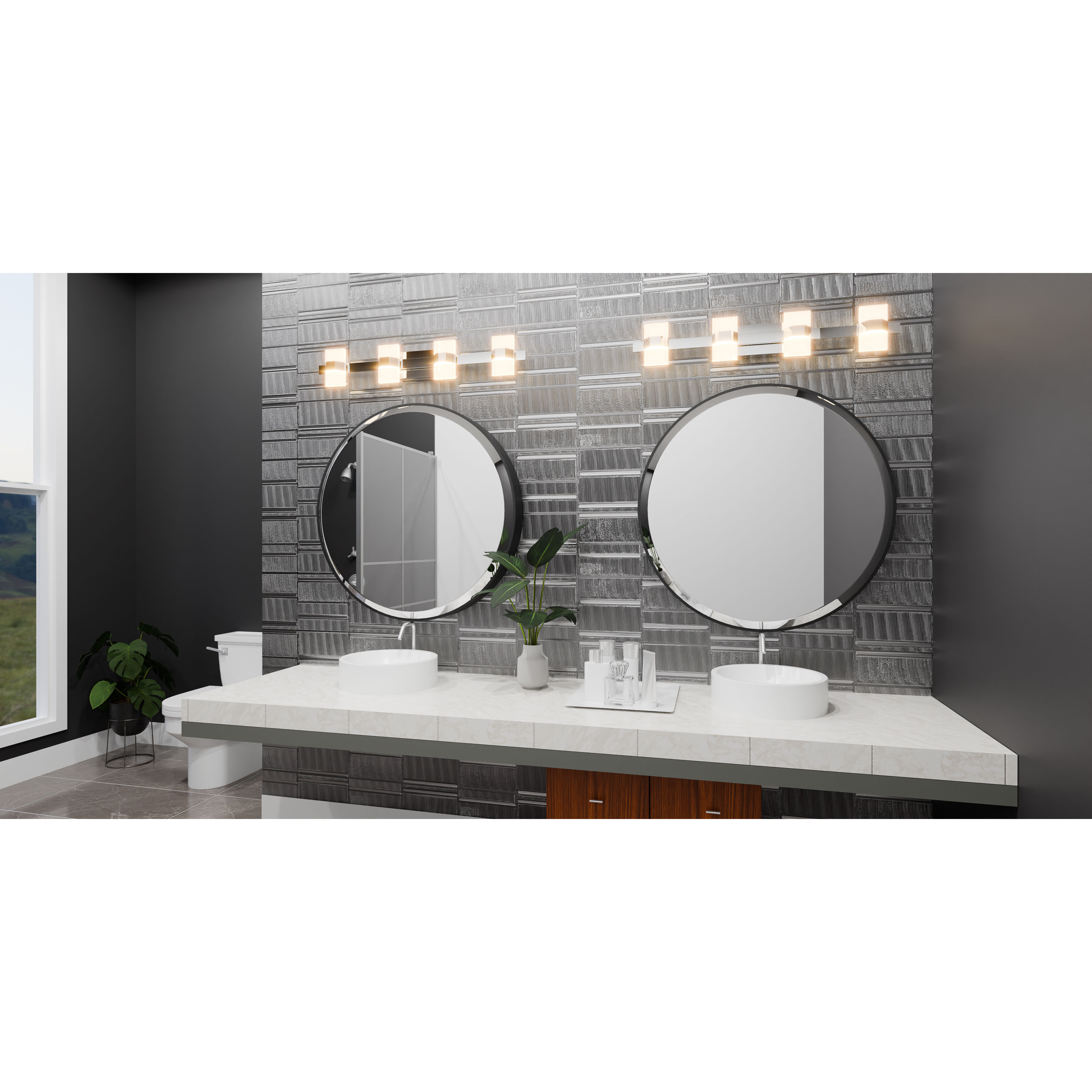 Selena LED 36 inch Polished Chrome Bath Light Wall Light, Extra Large
