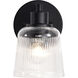 Grayson 5 inch Matte Black Vanity Wall Light