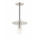 Milo 1 Light 9 inch Polished Nickel Pendant Ceiling Light in Polished Nickel and White