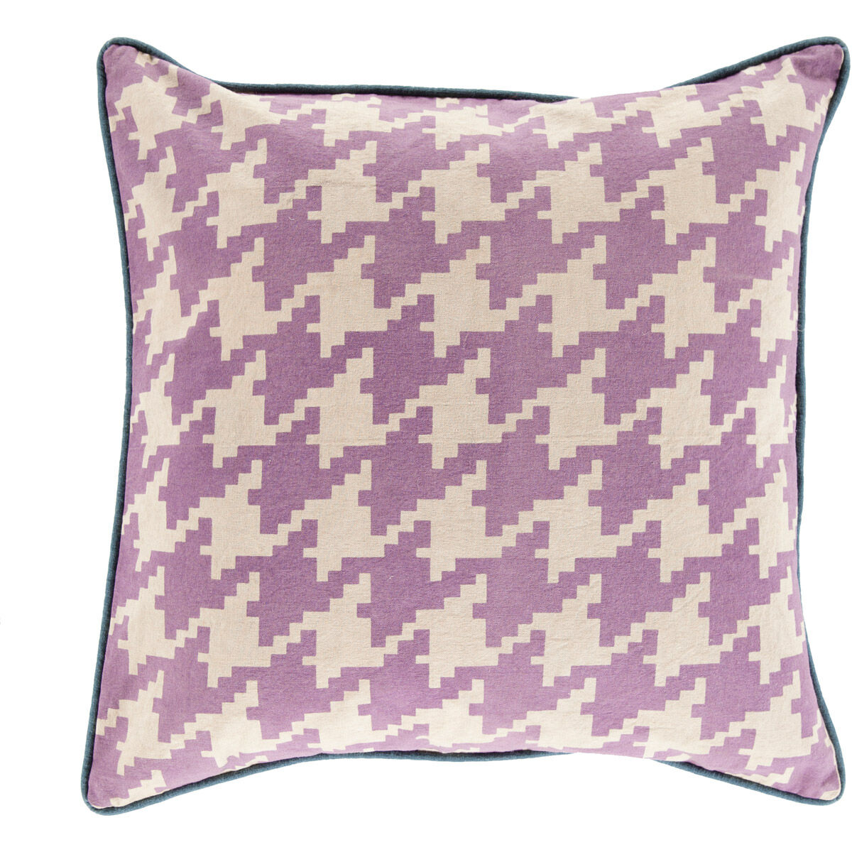 Houndstooth 22 inch Mauve, Khaki, Navy Pillow Kit