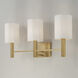 Adrian 3 Light 24.5 inch Aged Brass Vanity Light Wall Light