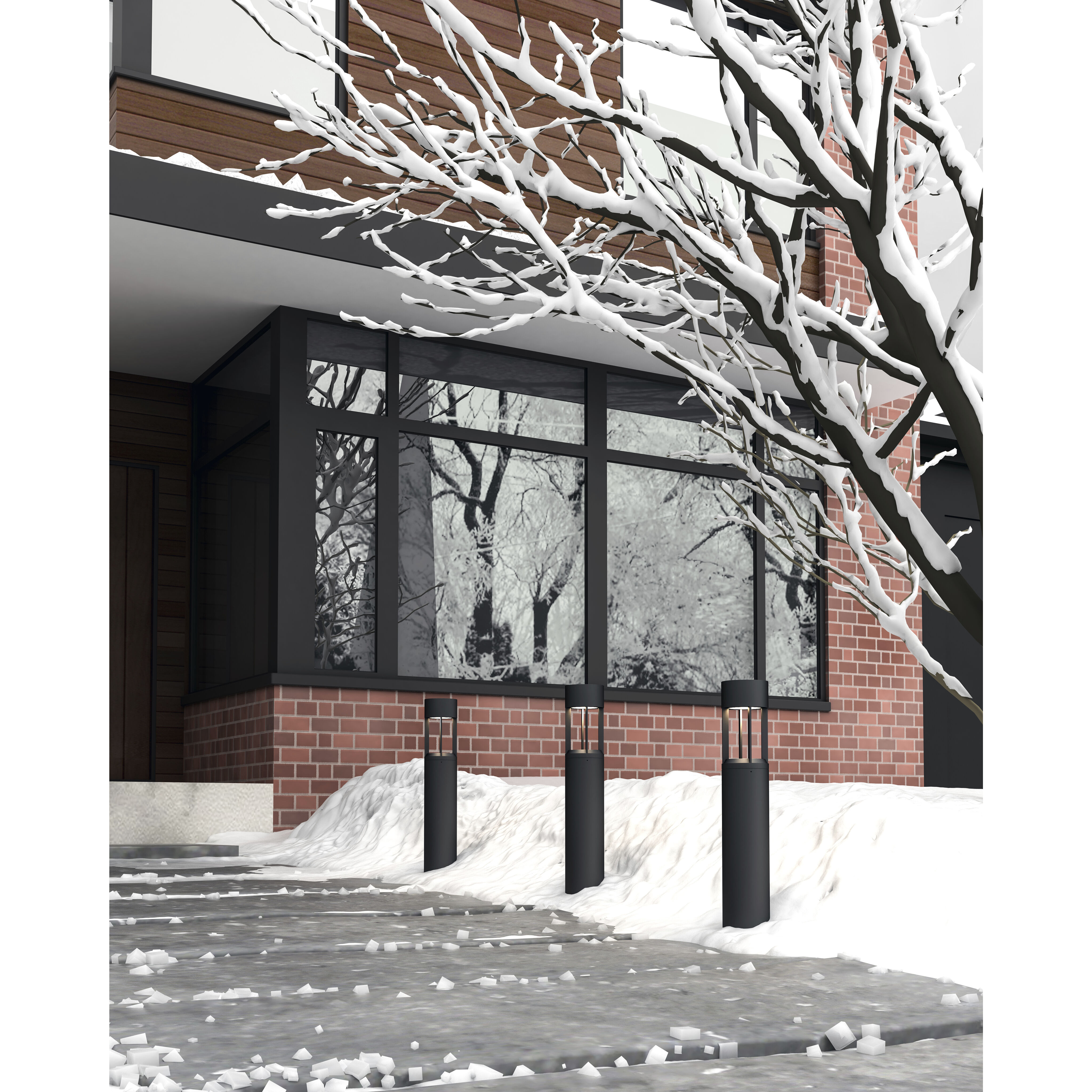 Novato 120 24 watt Black Exterior Bollard