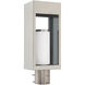 Bleecker 1 Light 17 inch Brushed Nickel Outdoor Post Top Lantern