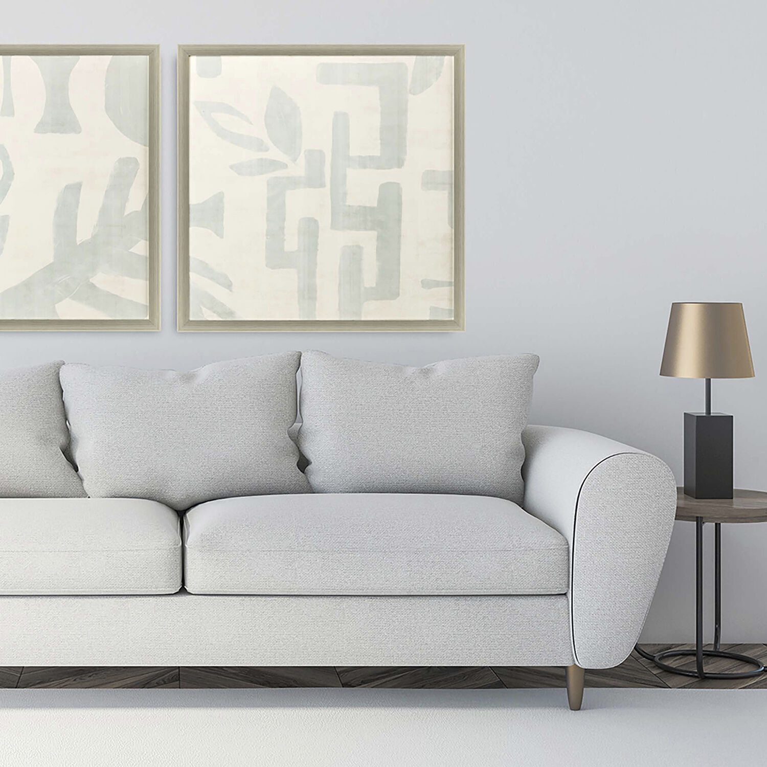 Cool Summer White and Turquoise Framed Art